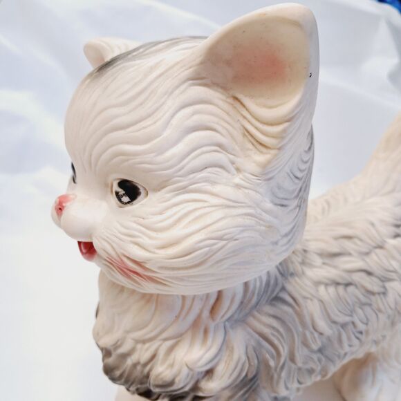 Vintage 1960 Edward Mobley Kitty Cat Head Move Squeaky Rubber Toy 9" Arrow - Picture 9 of 16